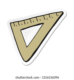 sticker of a cartoon set square