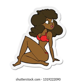 Sticker Cartoon Sexy Woman Underwear Stock Vector Royalty Free Shutterstock