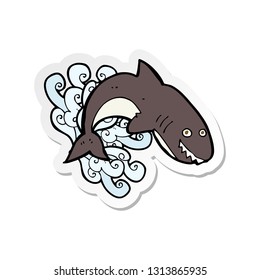 sticker of a cartoon shark