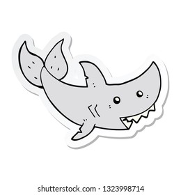 sticker of a cartoon shark