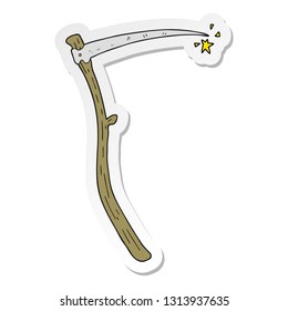 sticker of a cartoon sharp scythe
