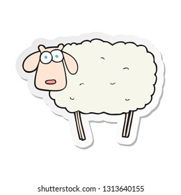 sticker of a cartoon sheep