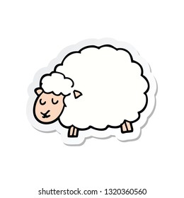 pegatina de una caricatura de oveja