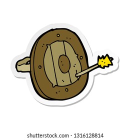Aufkleber eines Cartoon-Schildes mit Pfeil