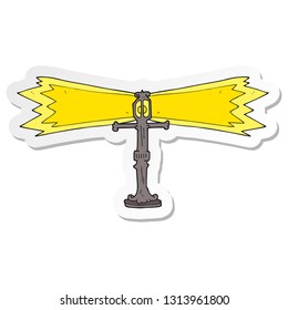 sticker of a cartoon shining street lamp