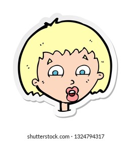 sticker of a cartoon shocked expression 