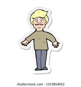 sticker of a cartoon shocked man