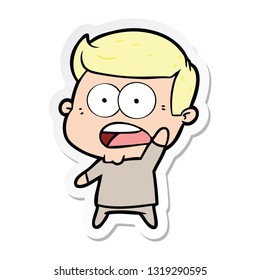 sticker of a cartoon shocked man