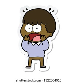 sticker of a cartoon shocked man