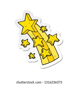 sticker of a cartoon shooting star