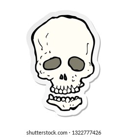 sticker of a cartoon skull