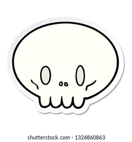 sticker of a cartoon skull