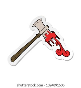 sticker of a cartoon slayer axe