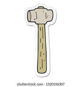 pegatina de un martillo de dibujos animados