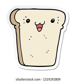 sticker of a cartoon slice of bread