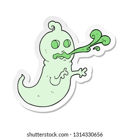 pegatina de un fantasma de resbalón de caricatura