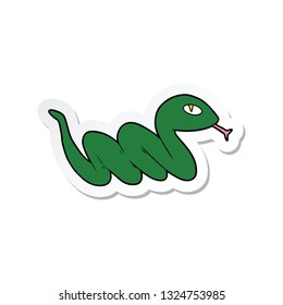 pegatina de una caricatura que desliza serpiente