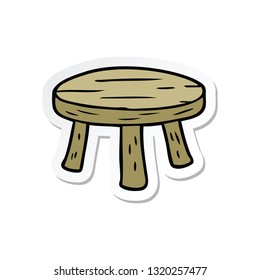 pegatina de un pequeño taburete de dibujos animados