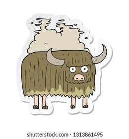 sticker of a cartoon smelly cow