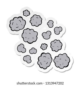 sticker of a cartoon smoke clouds