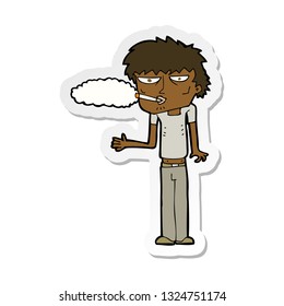 sticker of a cartoon smoker