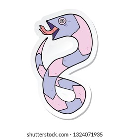 sticker of a cartoon snake