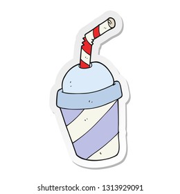 sticker of a cartoon soda drink cup