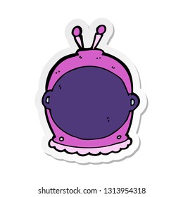 sticker of a cartoon space helmet