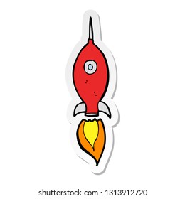 pegatina de un cohete espacial de dibujos animados
