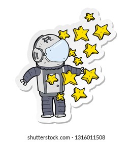 sticker of a cartoon spaceman