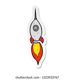 sticker of a cartoon spaceship