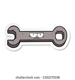 sticker of a cartoon spanner
