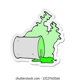 sticker of a cartoon spilled chemicals