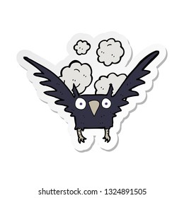 sticker of a cartoon spooky bird