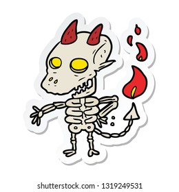 sticker of a cartoon spooky demon