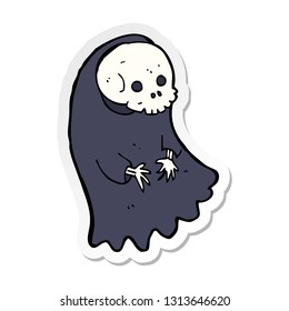 sticker of a cartoon spooky ghoul