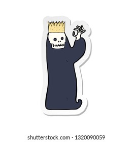 sticker of a cartoon spooky ghoul