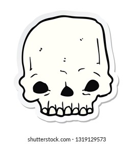 sticker of a cartoon spooky skull