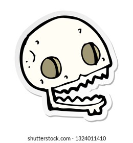 sticker of a cartoon spooky skull