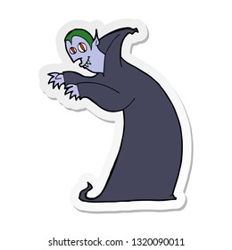 pegatina de un vampiro espeluznante de caricatura