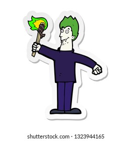 sticker of a cartoon spooky vampire