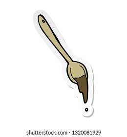 pegatina de una cuchara de dibujos animados
