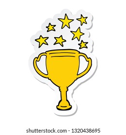 sticker of a cartoon sports trophy