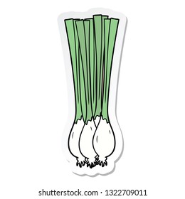 pegatina de una caricatura de cebolla primaveral