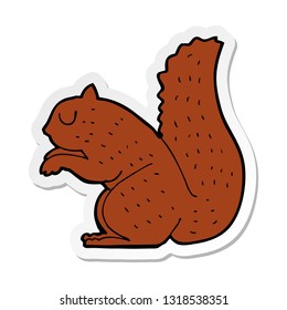 sticker of a cartoon squirrel