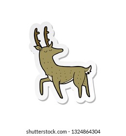 sticker of a cartoon stag