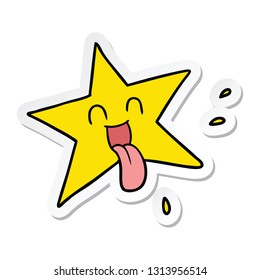 pegatina de una estrella de dibujos animados