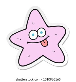 sticker of a cartoon starfish