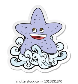 sticker of a cartoon starfish