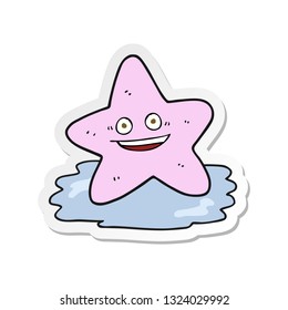 sticker of a cartoon starfish